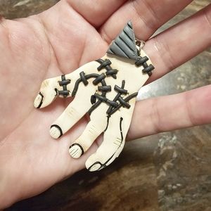 Tim Burton Thing Clay Earrings